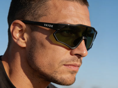 Vaydr Eclipse tactical-style privacy sunglasses in use